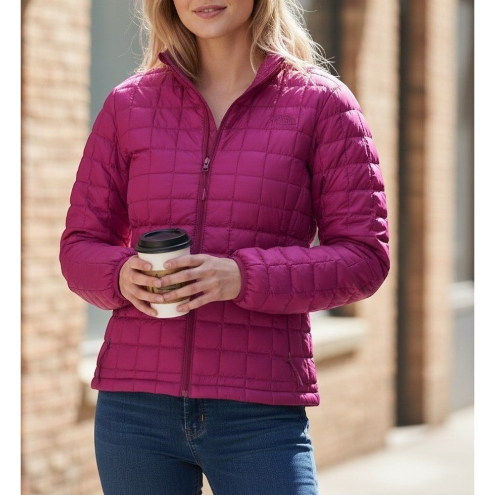 The North Face ThermoBall Eco Jacket Pink Quilted Puffer Womens 1X NF0A7ULZ